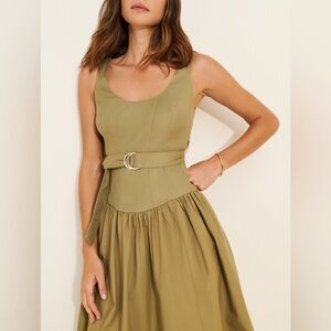 Anthropologie Sleeveless Drop-Waist Midi Dress Small New Belted